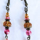 Pink & Brown Drop Earrings - Juicybeads Jewelry