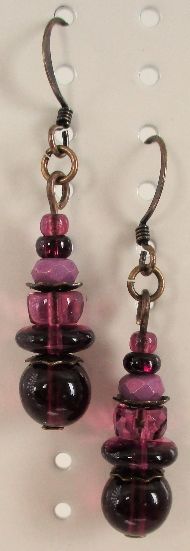 purple drop earrings - Juicybeads Jewelry