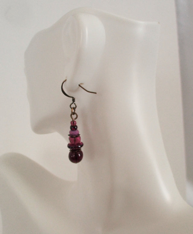 purple drop earrings - Juicybeads Jewelry