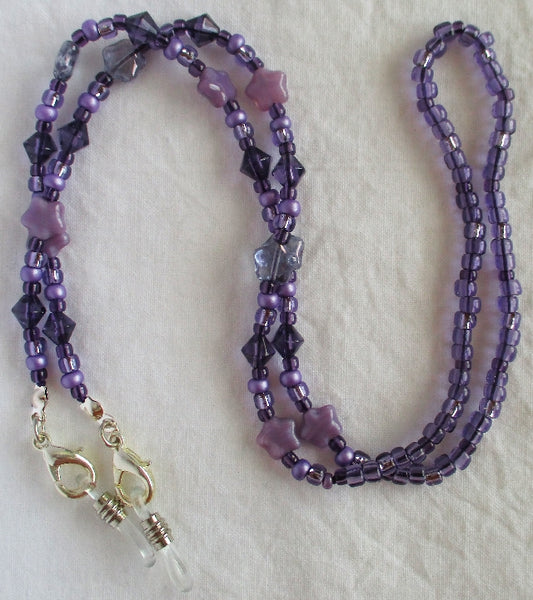 Purple Mix Beaded Eyeglass Chain - juicybeads jewelry