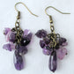purple amethyst cluster dangle earrings - Juicybeads Jewelry