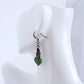 Purple & Green Leaf Dangle Earrings - Juicybeads Jewelry