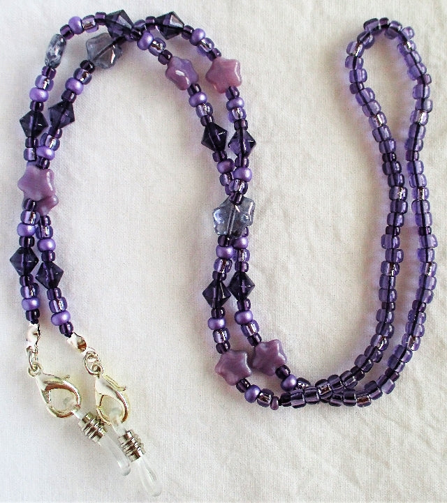 Purple Mix Beaded Eyeglass Chain - juicybeads jewelry