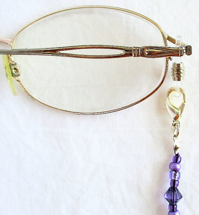 Purple Mix Beaded Eyeglass Chain - juicybeads jewelry