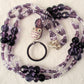 Purple & White Beaded Lanyard - juicybeads jewelry