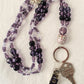 Purple & White Beaded Lanyard - juicybeads jewelry