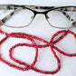 Red AB Beaded Eyeglass Chain - Juicybeads Jewelry