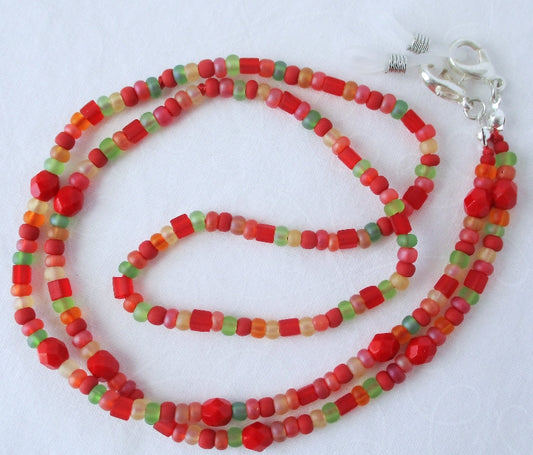 Red Beaded Eyeglass Chain - Juicybeads Jewelry