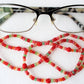Red Beaded Eyeglass Chain - Juicybeads Jewelry