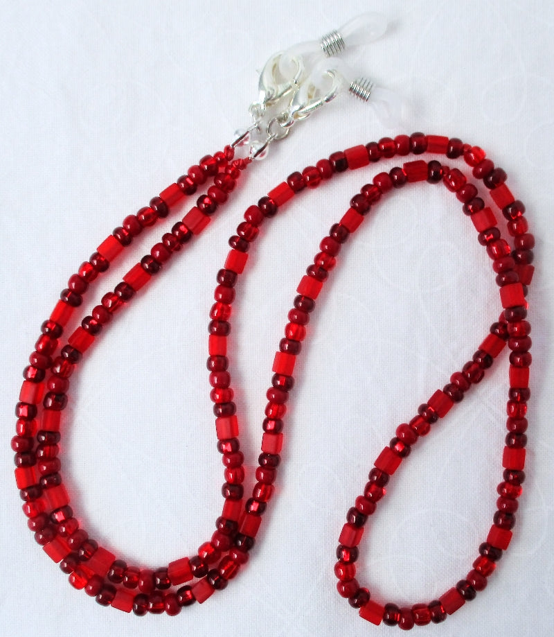 Red Beaded Glasses Chain Juicybeads Jewelry
