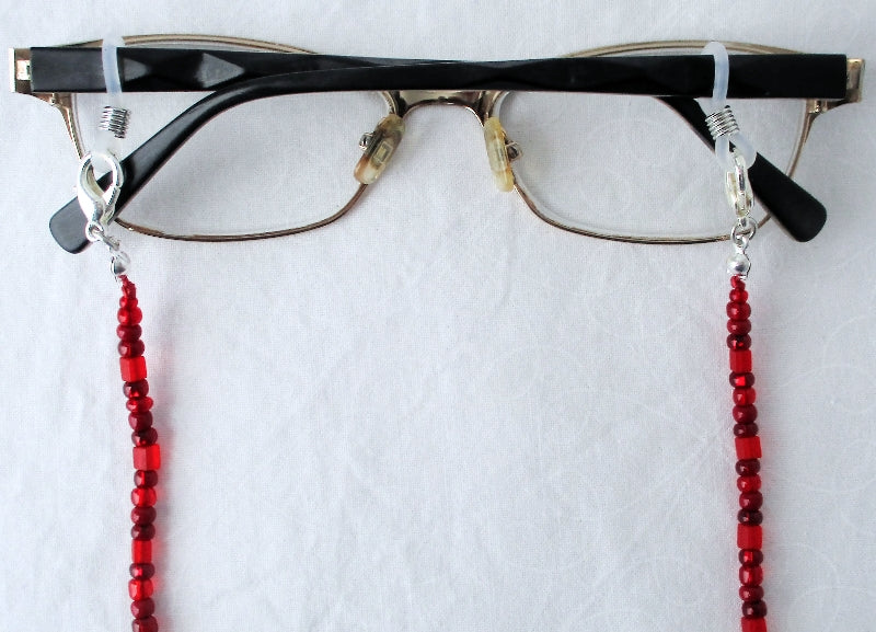 Red Beaded Glasses Chain Juicybeads Jewelry