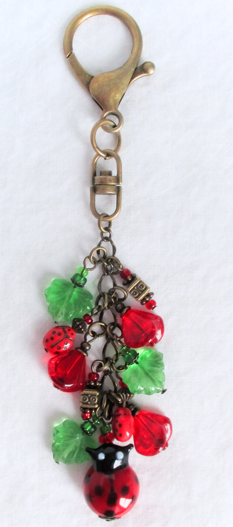 Red Flower Beaded Purse Charm - Juicybeads Jewelry