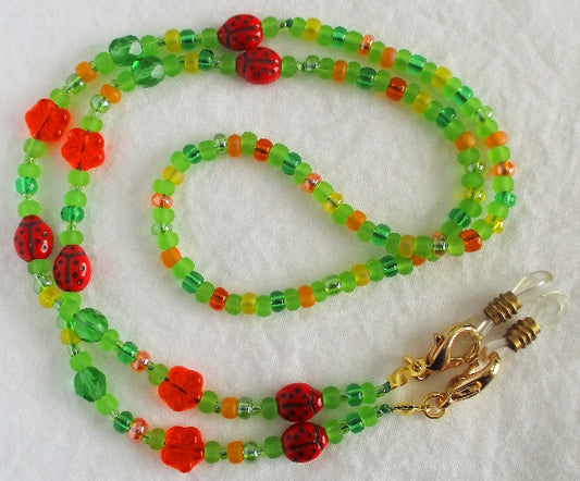 Red Ladybug Beaded Eyeglass Chain - juicybeads jewelry