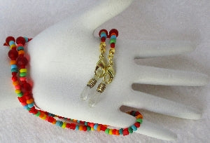 Red Multicolor Beaded Eyeglass Chain - juicybeads jewelry