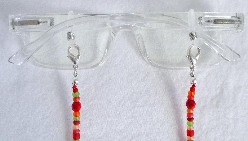 Red Beaded Eyeglass Chain - Juicybeads Jewelry