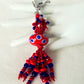 Red & Blue Beaded Keychain - Juicybeads Jewelry