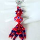 Red & Blue Beaded Keychain - Juicybeads Jewelry