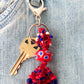Red & Blue Beaded Keychain - Juicybeads Jewelry