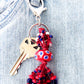 Red & Blue Beaded Keychain - Juicybeads Jewelry