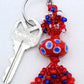 Red & Blue Beaded Keychain - Juicybeads Jewelry