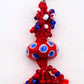 Red & Blue Beaded Keychain - Juicybeads Jewelry