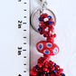 Red & Blue Beaded Keychain - Juicybeads Jewelry