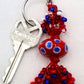 Red & Blue Beaded Keychain - Juicybeads Jewelry