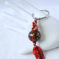 Red & Brown Beaded Keychain - Juicybeads Jewelry