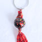 Red & Brown Beaded Keychain - Juicybeads Jewelry