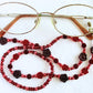 Red Flower Beaded Eyeglass Chain - Juicybeads Jewelry