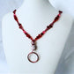 Red Flower Beaded Lanyard - Juicybeads Jewelry