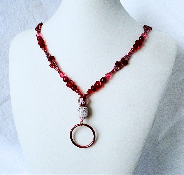 Red Flower Beaded Lanyard - Juicybeads Jewelry