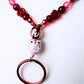 Red Flower Beaded Lanyard - Juicybeads Jewelry