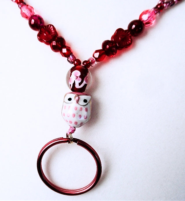 Red Flower Beaded Lanyard - Juicybeads Jewelry