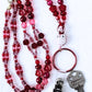 Red Flower Beaded Lanyard - Juicybeads Jewelry