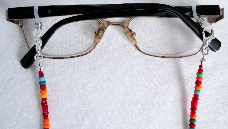 Red Multicolor Beaded Eyeglass Chain - juicybeads jewelry