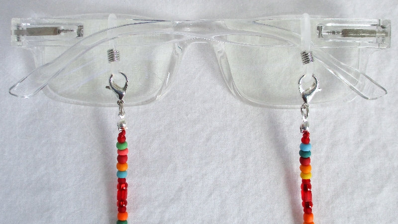 Red Multicolor Beaded Eyeglass Chain - juicybeads jewelry