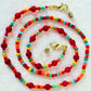 Red Multicolor Beaded Eyeglass Chain - juicybeads jewelry