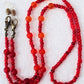 red orange beaded eyeglass chain - juicybeads jewelry