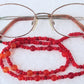 red orange beaded eyeglass chain - juicybeads jewelry