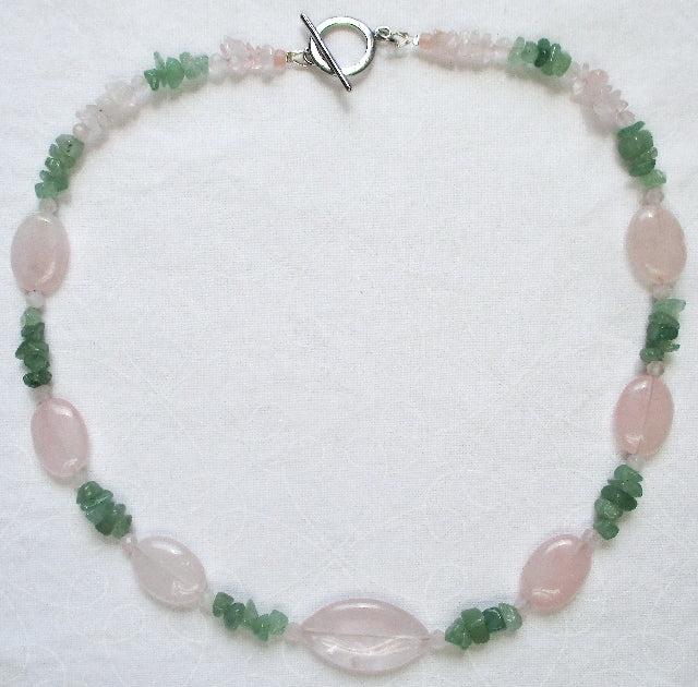 Rose Quartz Aventurine Necklace - Juicybeads Jewelry