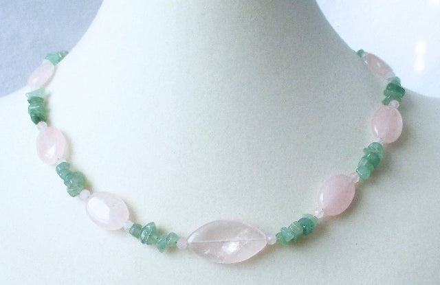 Rose Quartz Aventurine Necklace - Juicybeads Jewelry