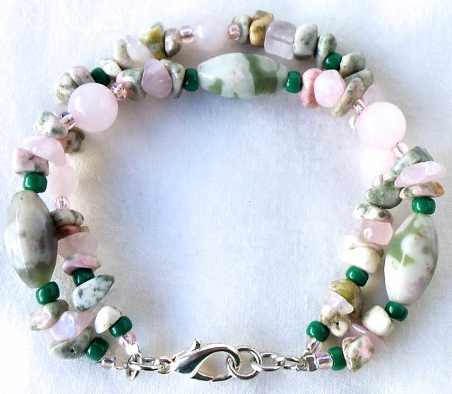 Rose Quartz Double Strand Bracelet - Juicybeads Jewelry