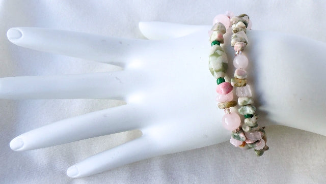 Rose Quartz Double Strand Bracelet - Juicybeads Jewelry