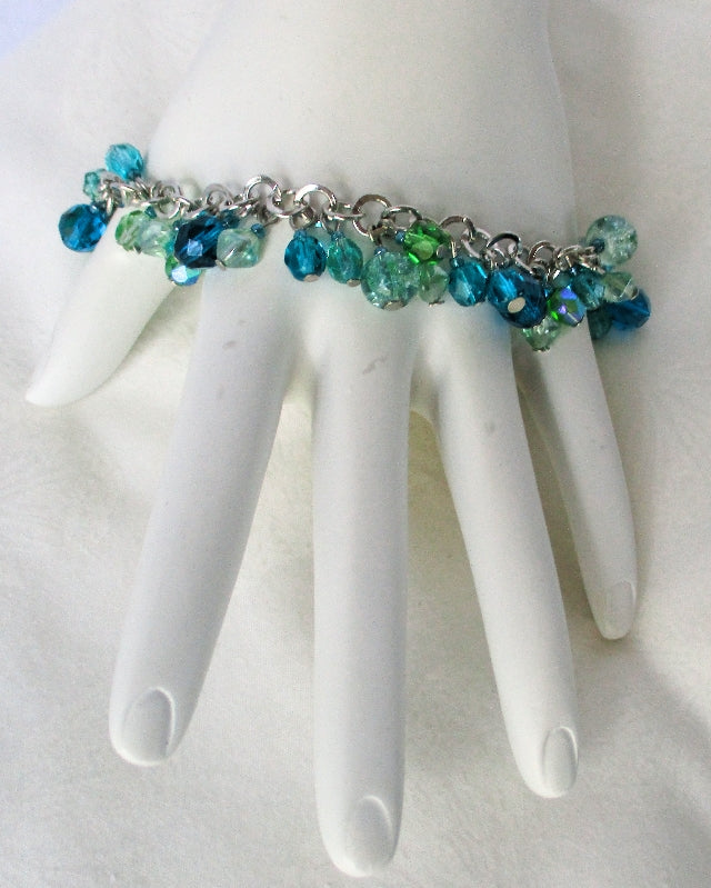 Sea Green Cluster Bracelet - Juicybeads Jewelry