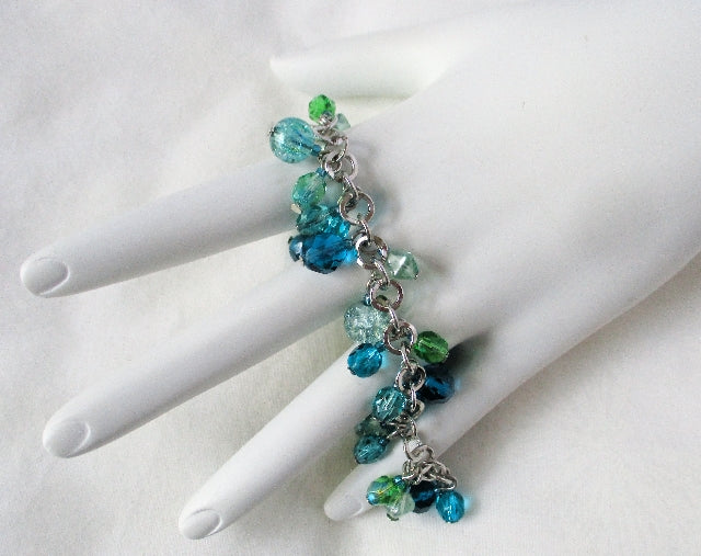 Sea Green Cluster Bracelet - Juicybeads Jewelry