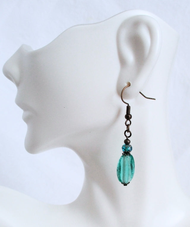 Sea Green Dangle Earrings - Juicybeads Jewelry
