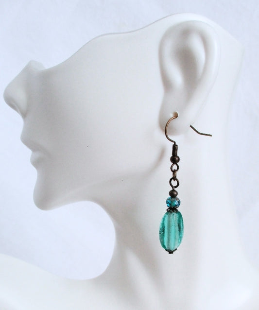 Sea Green Dangle Earrings - Juicybeads Jewelry