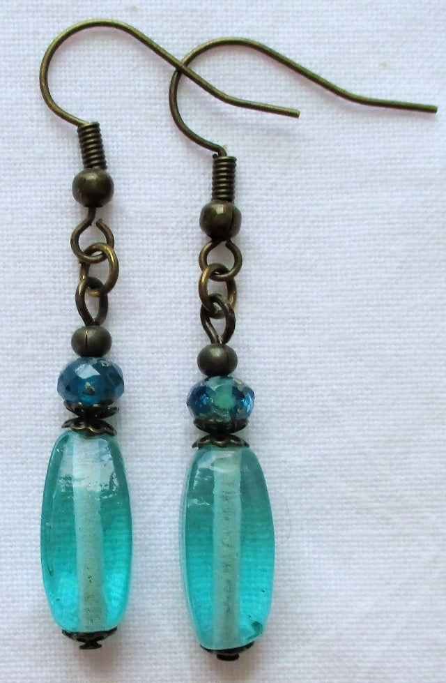 Sea Green Dangle Earrings - Juicybeads Jewelry
