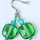 Sea Green Square Earrings - Juicybeads Jewelry